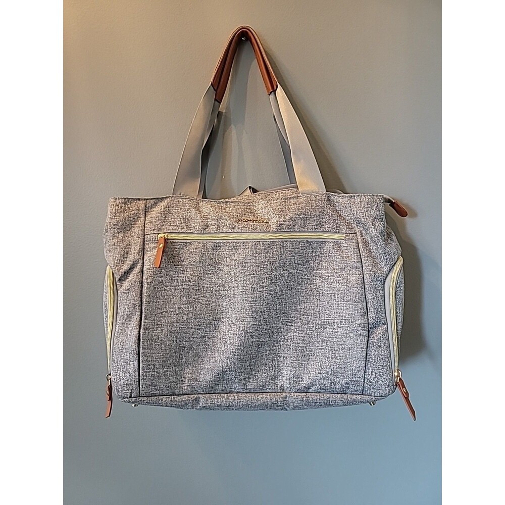 New Mommore Grey Diaper/Breast Pump Bag Insulated Pockets Changing Pad